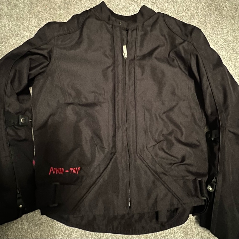 Power Trip Motorcycle Jacket w/ Back/Elbow Armor & Removable Liner Men's Small